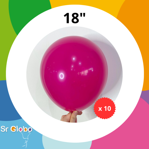 GLOBO TIP 18″ fucsia oscuro (10 unidades) ⬇️-15% off⬇️