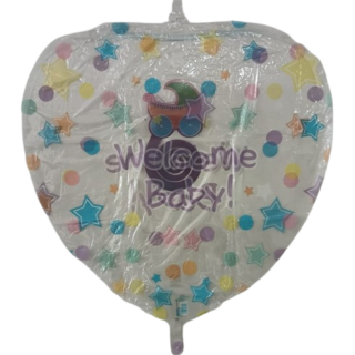 ANAGRAM 32" Welcome Baby corazon transparente