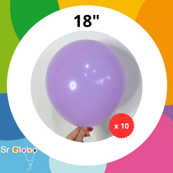 GLOBO TIP 18″ lila pastel (10 unidades) ⬇️-15% off⬇️
