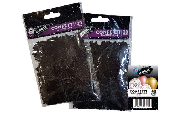 GLOBOX Confeti estrella negra 20g