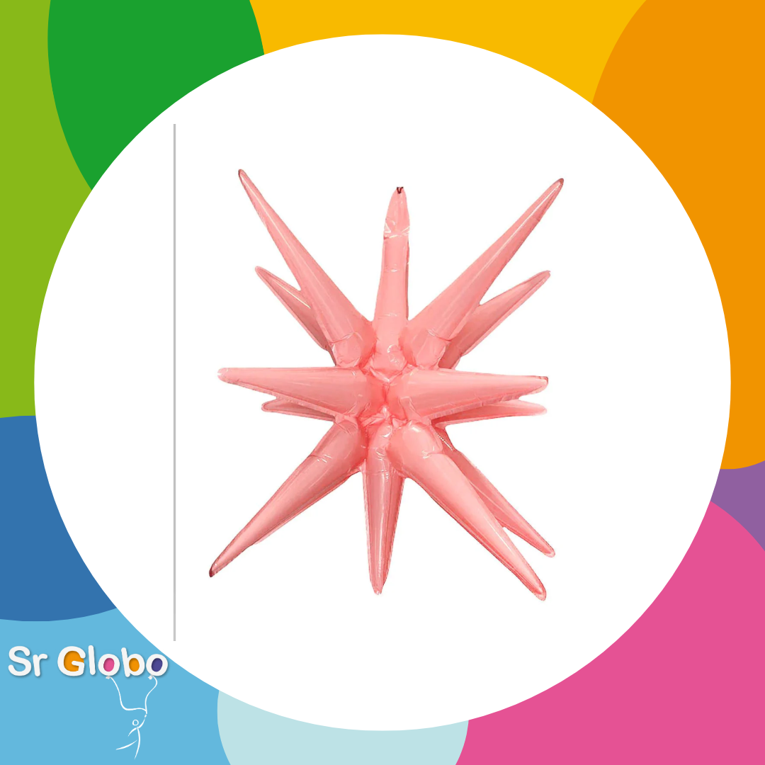 22" Estrella 3D (12 puntas) pastel rosa