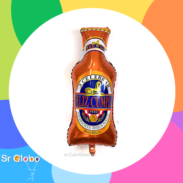 Botella naranja 24" feliz cumple