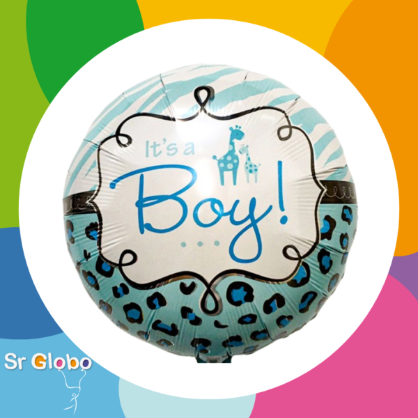 ANAGRAM 18" Baby shower animal print "its a boy"