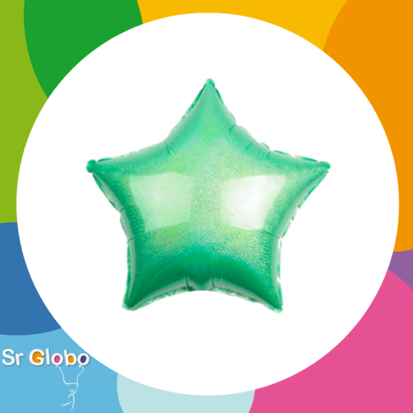 Estrella Holografica 18" verde 🔥25% OFF🔥 (5 unidades)