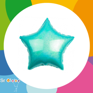 Estrella holografica 18" turquesa