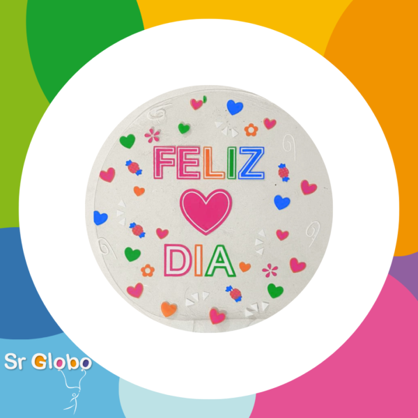 Burbuja 18" Estampada feliz dia corazones