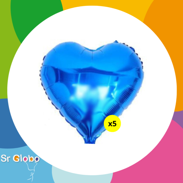 Corazon 18" azul 🔥25% OFF🔥 (5 unidades)