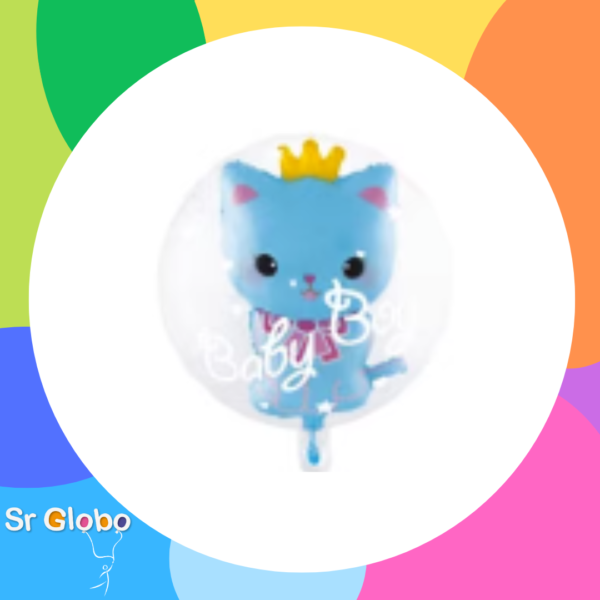 Gato rey 24" en foil tansparente