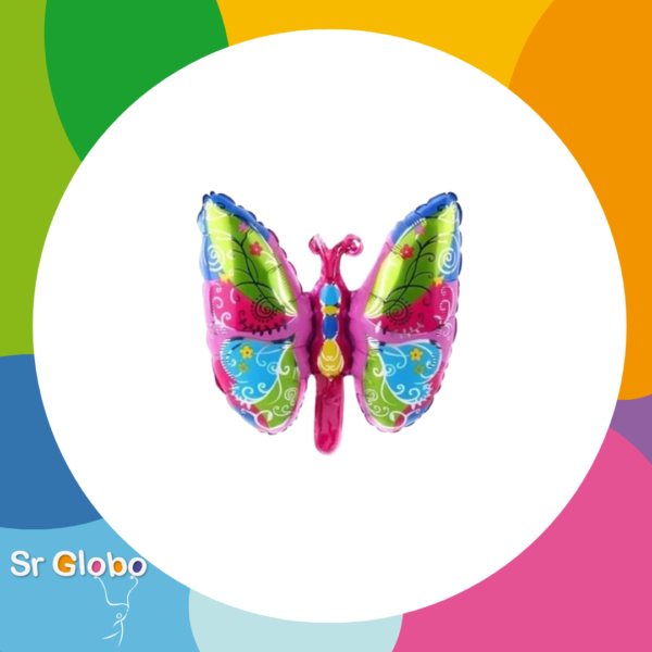 14" mariposa rosa y azul