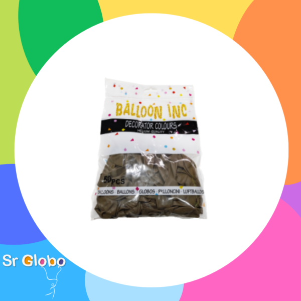 BALLOON INC Latex economico 9" std Marrón