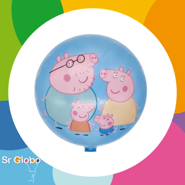 Peppa pig 18" familia con fondo celeste