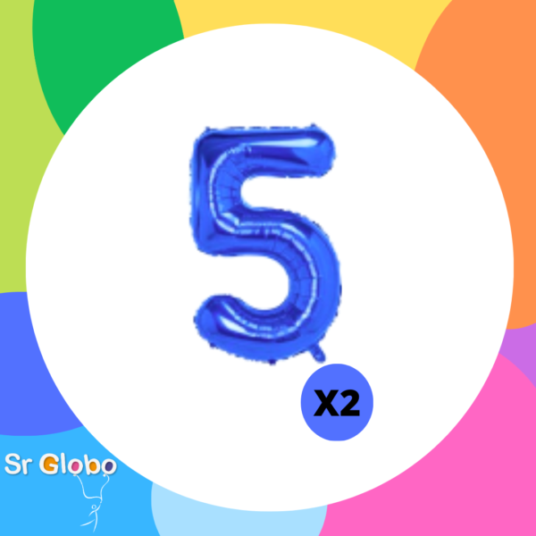 Numero 5 azul 32" (2 unidades)