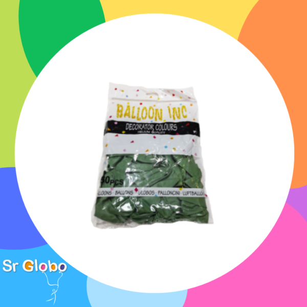 BALLOON INC Latex economico 9" std Verde oliva