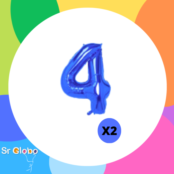 Numero 4 azul 32" (2 unidades)