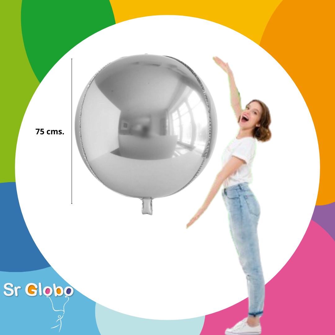 Esfera orbz gigante 50" plata