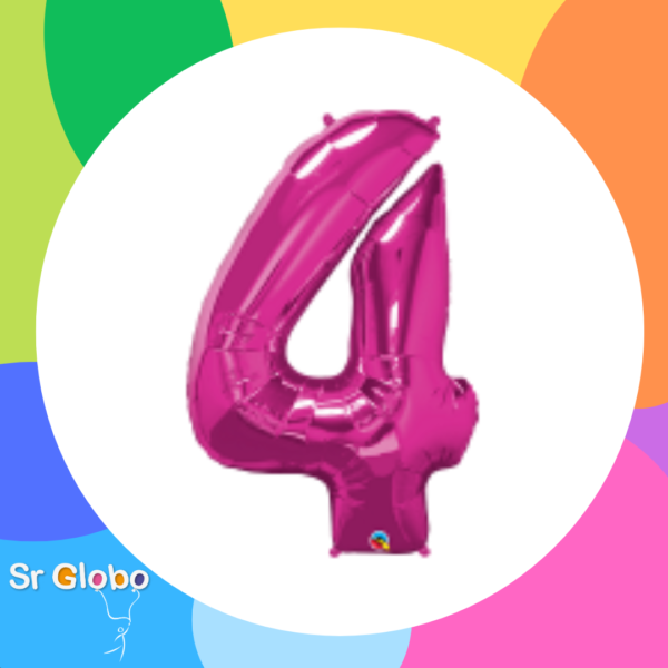 QUALATEX 34" Numero 4 fucsia