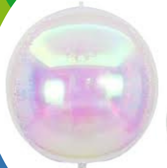 Esfera orbz gigante 50". iridiscente tornasol