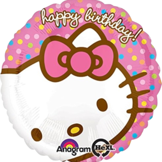 ANAGRAM 18" HELLO KITTY fondo rosa mini lunares