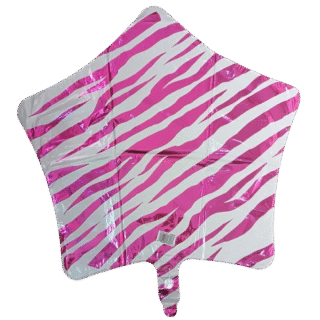 ANAGRAM Estrella Estampada 18" blanco cebra Fucsia