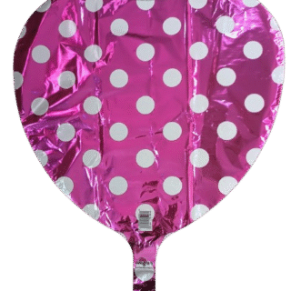ANAGRAM Corazón Estampado 18" fucsia con lunares blancos