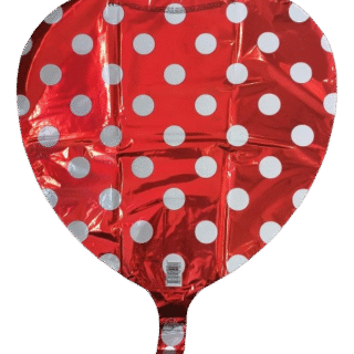 ANAGRAM Corazón Estampado 18" rojo con lunares blancos