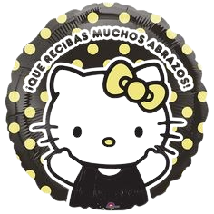 ANAGRAM 18" HELLO KITTY lunares amarillos fondo negro