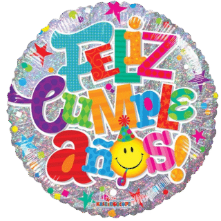 ANAGRAM 18" Feliz Cumpleaños holografico emoji