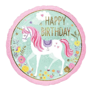 ANAGRAM 18" Unicornio rosa "happy birthday"