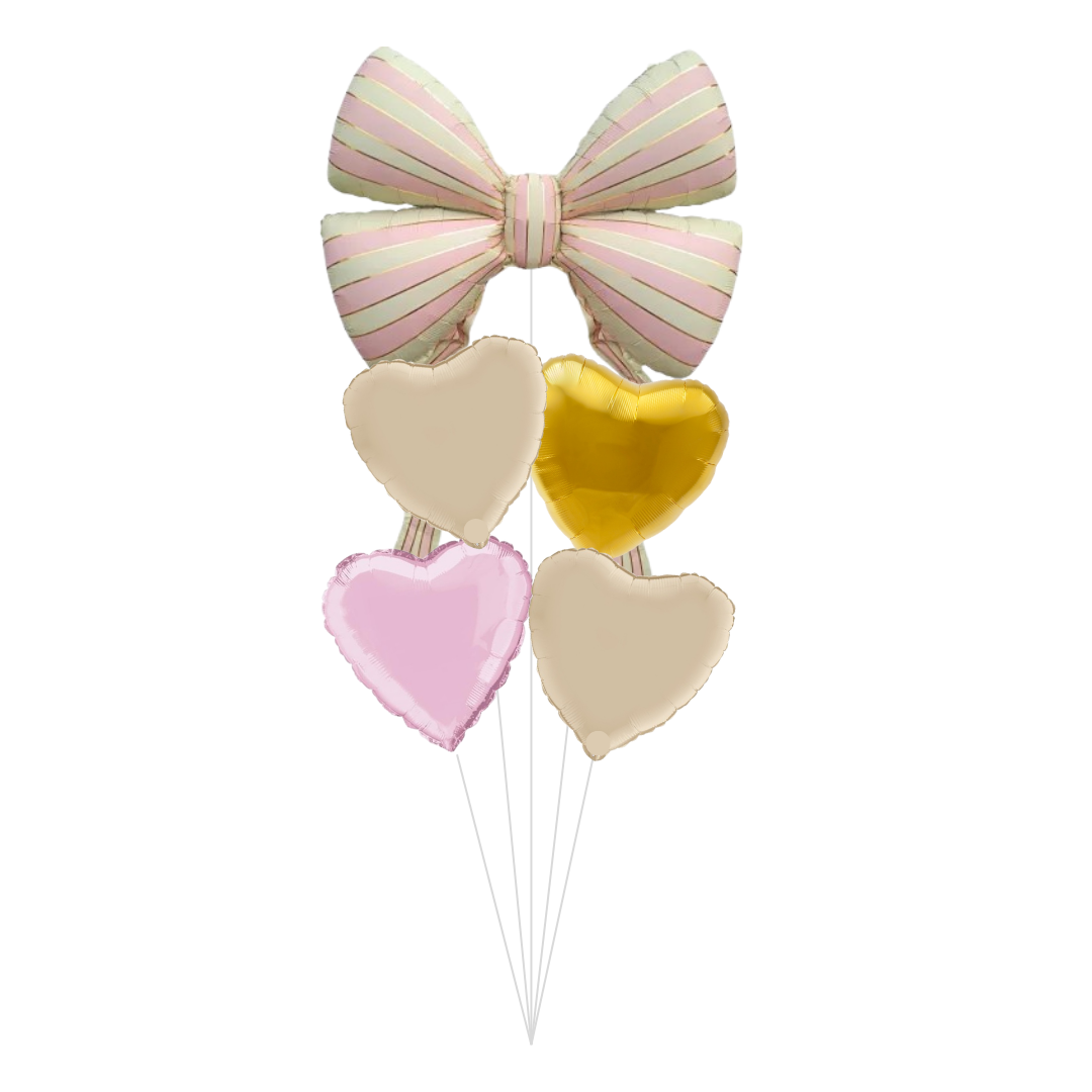 SET 5 globos moño rosa