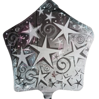 ANAGRAM Estrella Estampada 18" negro