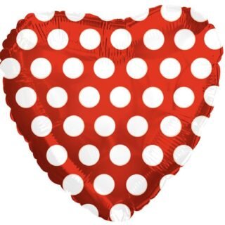 ANAGRAM Corazón 9" rojo con lunar blanco