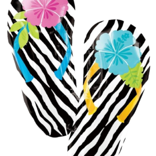 32" ANAGRAM chinelas zebra y flores