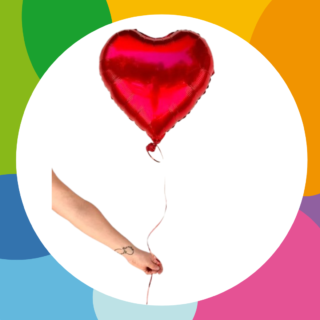 CORAZON ROJO 18" INFLADO CON HELIO (unidad)