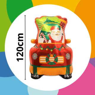 Papa noel en auto con base (120cm de alto)