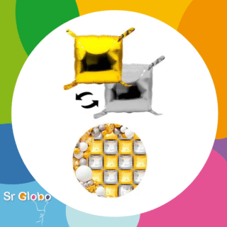 Cuadrados para pared (20 unidades) doble plata y dorado ⚠️LEER DESCRIPCIÓN