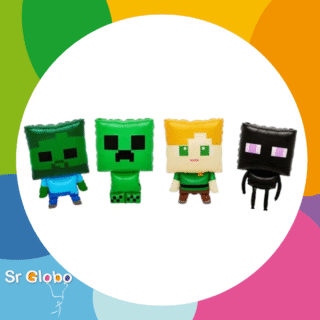 COMBO XL (Zombie, Creeper, Alex y Enderman) 5 UNIDADES