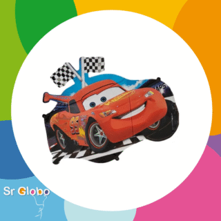 Rayo mcqueen 24" bandera a cuadros