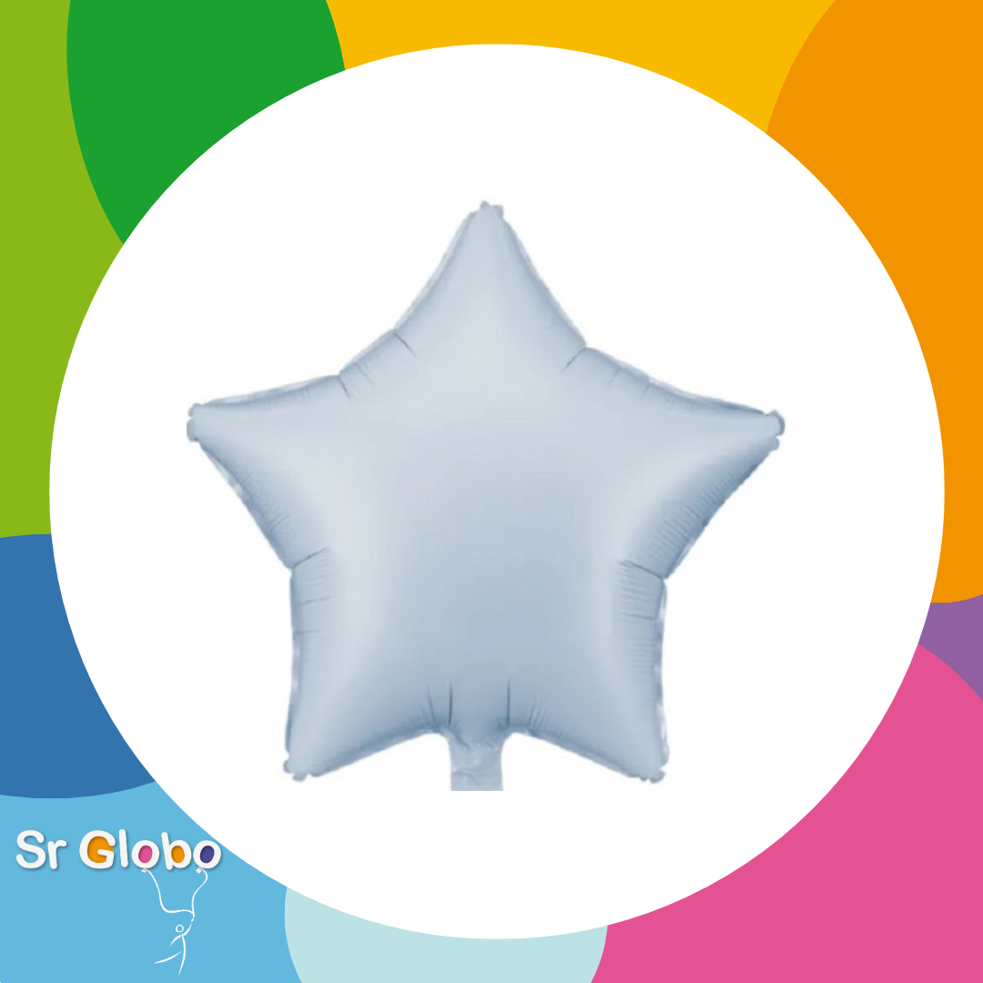 Estrella 18″ celeste pastel satin 🔥25% OFF🔥 (5 unidades)