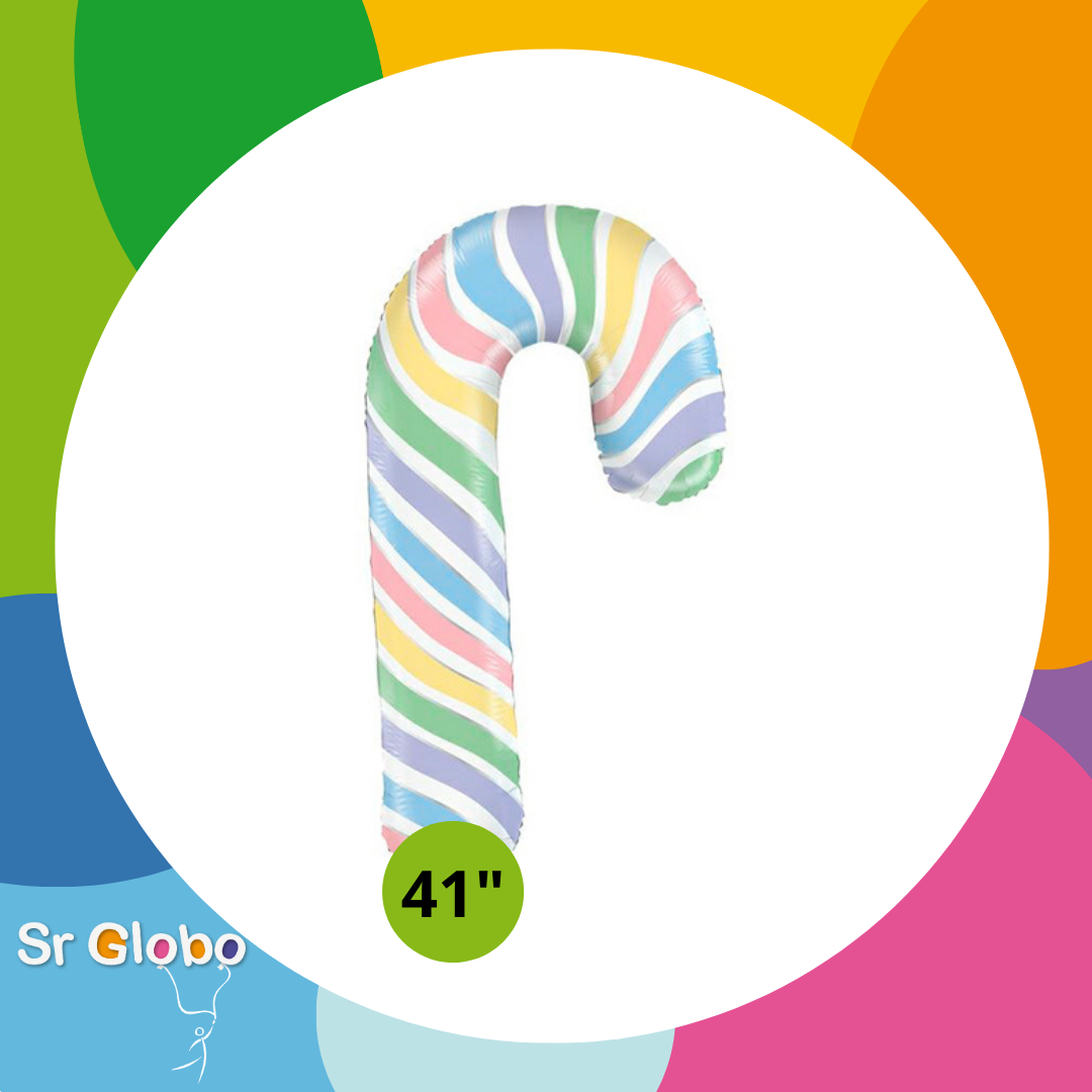 Caramelo / baston navidad multicolor pastel 41"