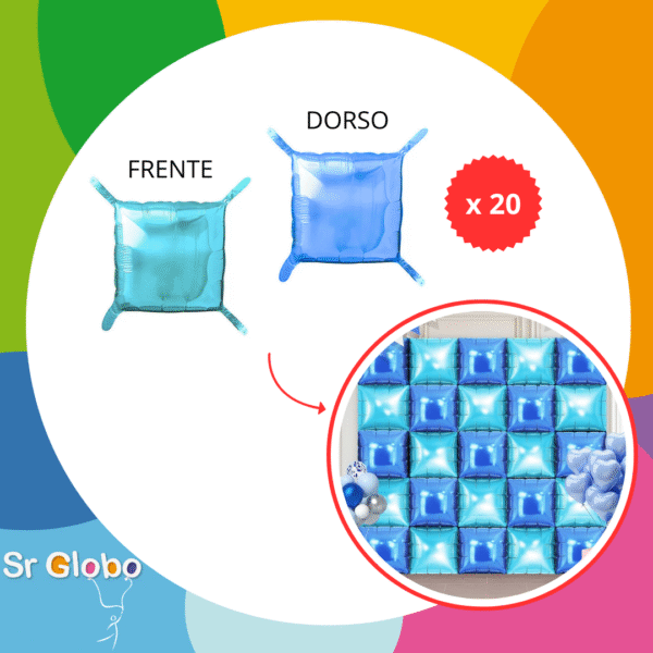 Cuadrados para pared (20 unidades) doble azul y celeste ⚠️LEER DESCRIPCIÓN
