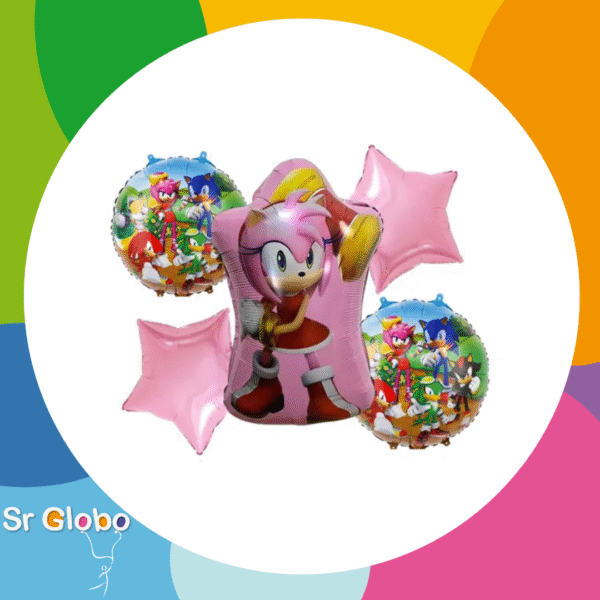 SET Sonic rosa Amy (5 unidades)