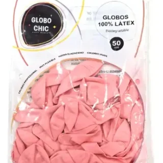 GLOBO CHIC Latex economico 9″ Pastel rosa (50 u)