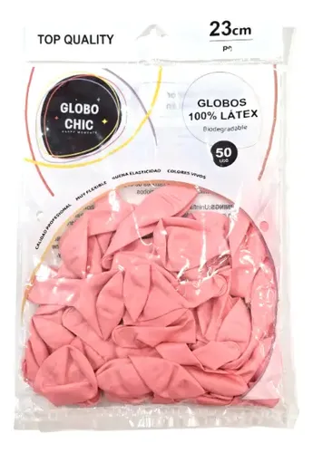 GLOBO CHIC Latex economico 9″ Pastel rosa (50 u)