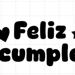ploteo / vinilo feliz cumpleaños negro 20 cms