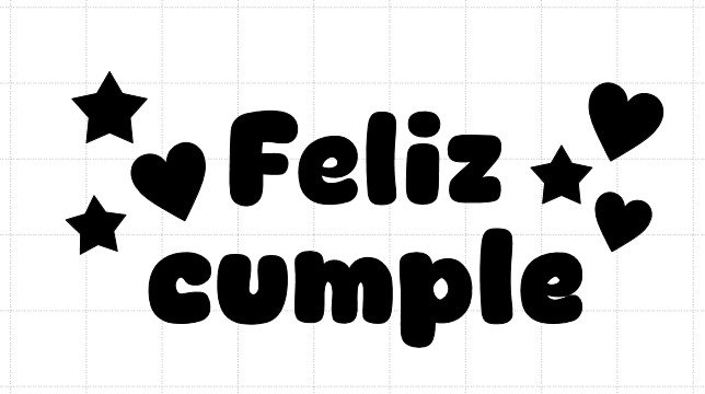 ploteo / vinilo feliz cumpleaños negro 20 cms
