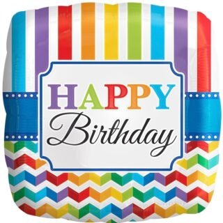 ANAGRAM Happy Birthday 9" cuadrado arcoiris