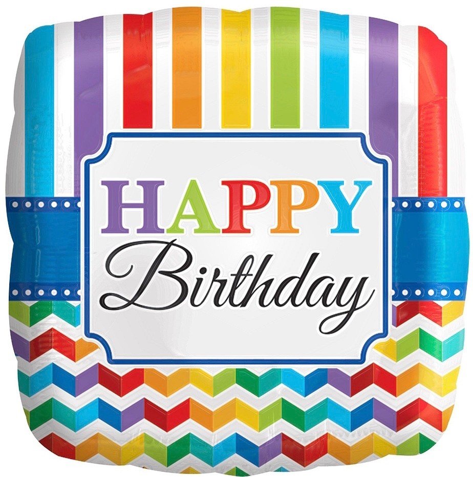ANAGRAM Happy Birthday 9" cuadrado arcoiris