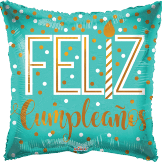 ANAGRAM Feliz Cumpleaños 9" cuadrado celeste