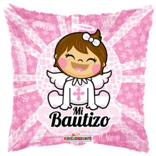 ANAGRAM 9" Bautismo rosa angel con moño