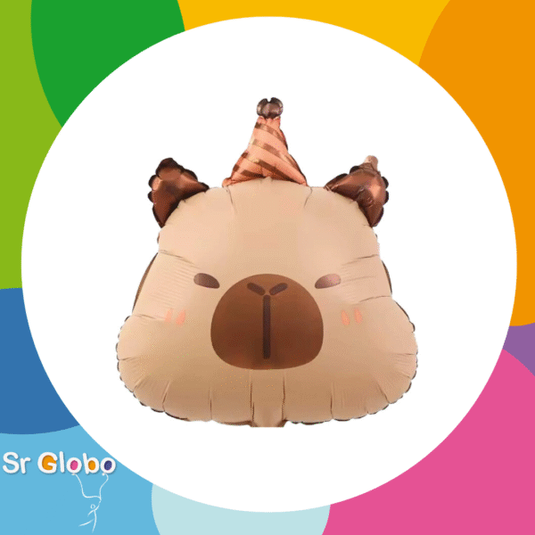 Capibara cara con bonete 14" cumpleañero